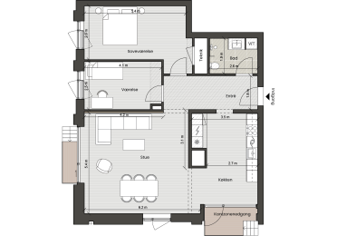 Plantegning for: Bolig 003 <wbr> Helsinkigade 7, st. 1