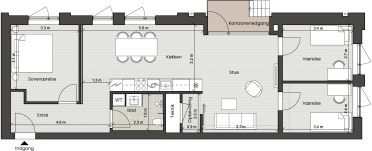 Plantegning for: Bolig 007 <wbr> Fortkaj 2, st. 1