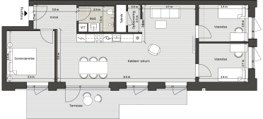 Plantegning for: Bolig 008 <wbr> Fortkaj 2, st. 2
