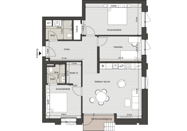 Plantegning for: Bolig 013 <wbr> Helsinkigade 11, st. th.