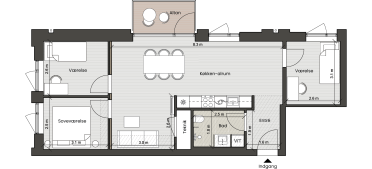 Plantegning for: Bolig 028 <wbr> Fortkaj 6, 1. mf.
