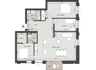 Plantegning for: Bolig 034 <wbr> Helsinkigade 11, 1. mf.