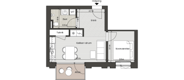 Plantegning for: Bolig 043 <wbr> Helsinkigade 7, 2. 3