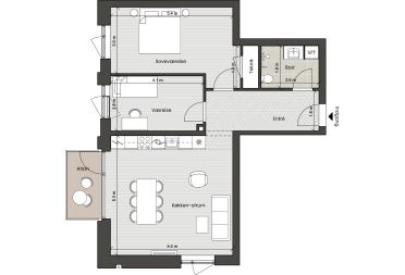 Plantegning for: Bolig 044 <wbr> Helsinkigade 7, 2. 4