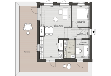Plantegning for: Bolig 105 <wbr> Helsinkigade 9, 4. th.